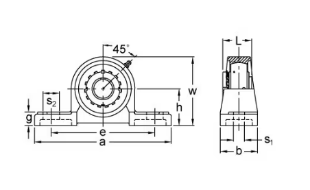 AMI UKP315+H2315 65mm Heavy Wide Adapter Pillow Block Sleeve Locking
