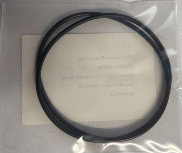 Oil resistant Buna O´ring, Nitrile, 70 Durometer Black, 5x140mm ID. 2 Pcs. BN70BK5140