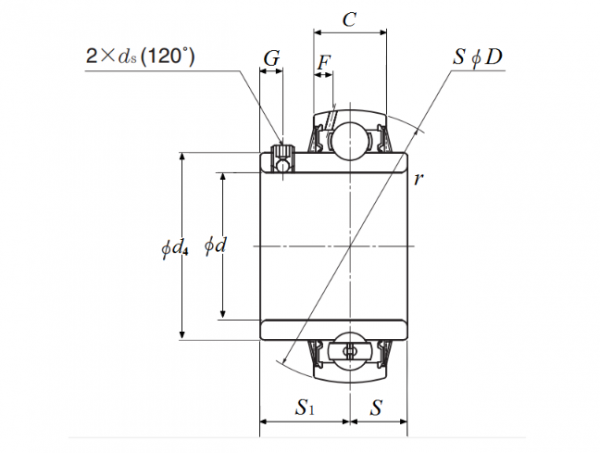UC312 NTN, Insert Bearing 60x130x35mm.