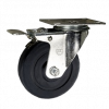 4" Stainless Steel Swivel Caster - Total Lock Brake - Hard Rubber Wheel 300 lb Cap. SCC-SSTTL20S414-HRS