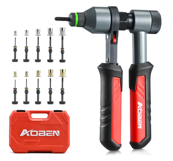 Captura de pantalla 2026-09-19 160036 AOBEN Rivet Nut Tool Kit, Nutsert Gun Kit, Upgraded Rivet Tool with 10 Metric and SAE Mandrels, 100 Rivet Nuts, and Heavy-Duty Carrying Case